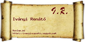 Iványi Renátó névjegykártya